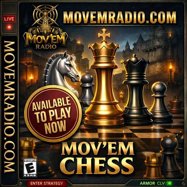 Mov'em Chess cover art — golden king and silver knight