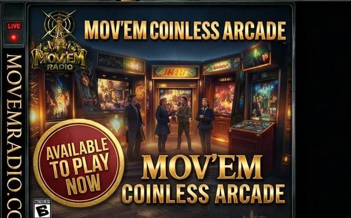 Mov'em Coinless Arcade — golden arcade hall cover art