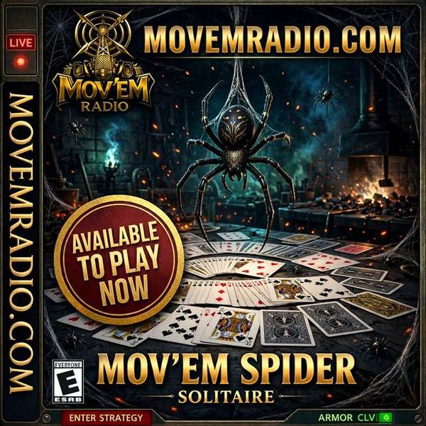 Spider solitaire cover art — cards in a dark forest